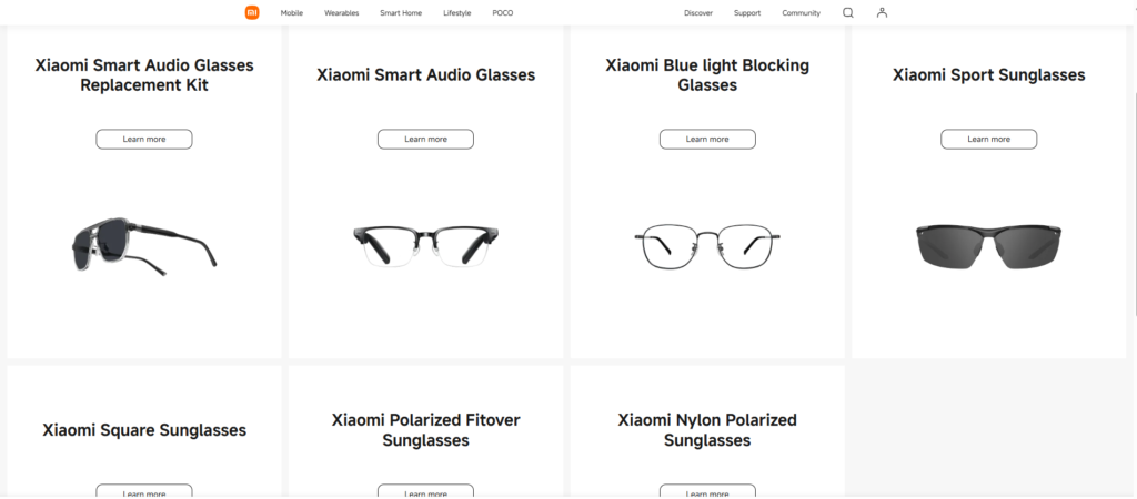 Xiaomiのグローバル版公式サイト