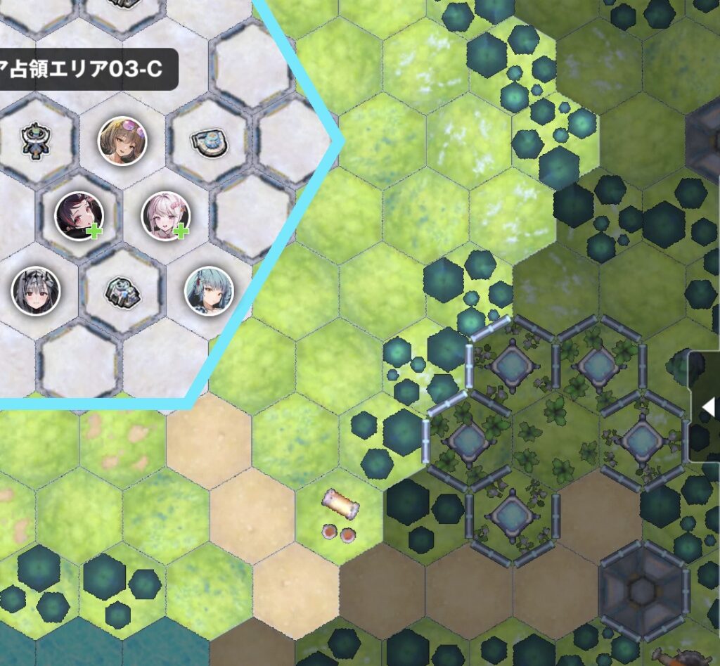 草むらと花が咲いたボタンマスの謎があるマップ