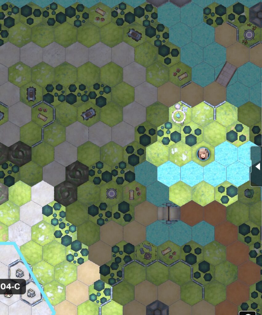 花が咲いたボタンマスに関する謎がある場所を示したマップ