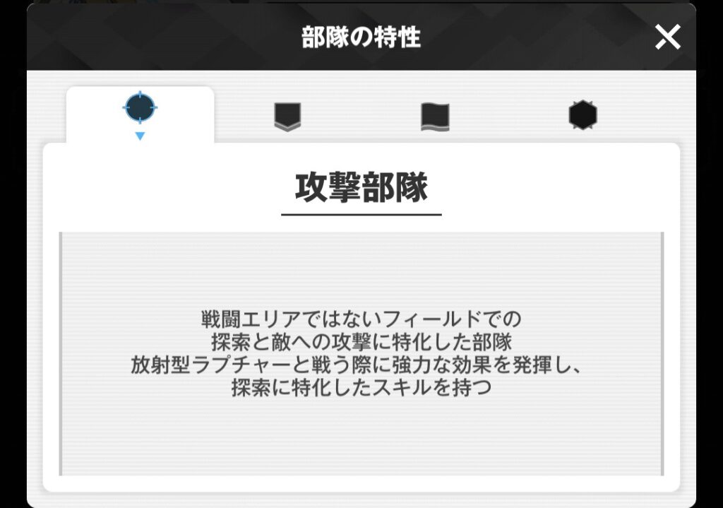 攻撃部隊の公式説明画像