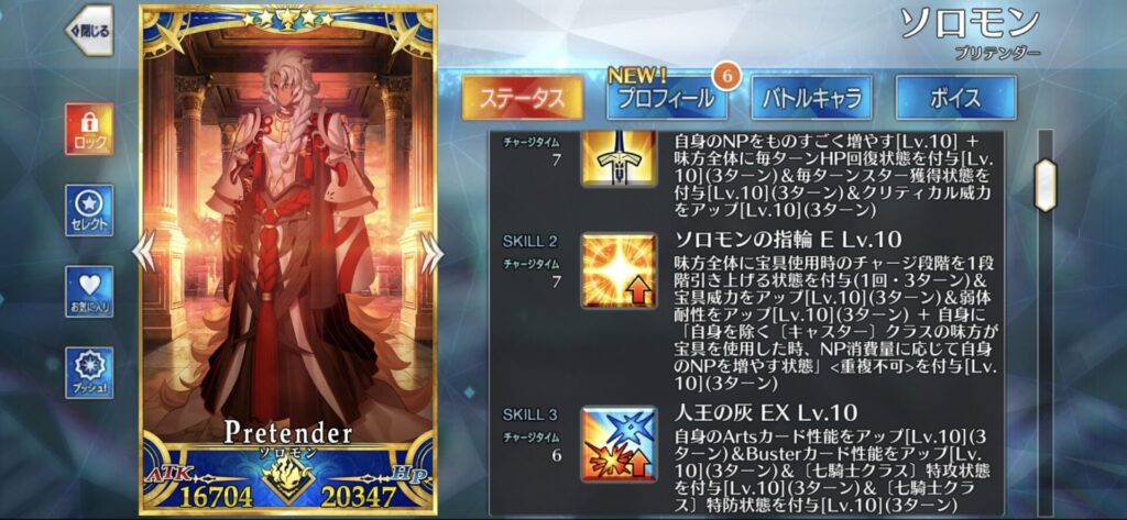 ソロモンのスキル構成